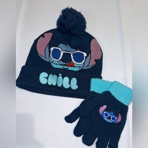 Kids Disney Stitch Chill Beanie and Gloves Set